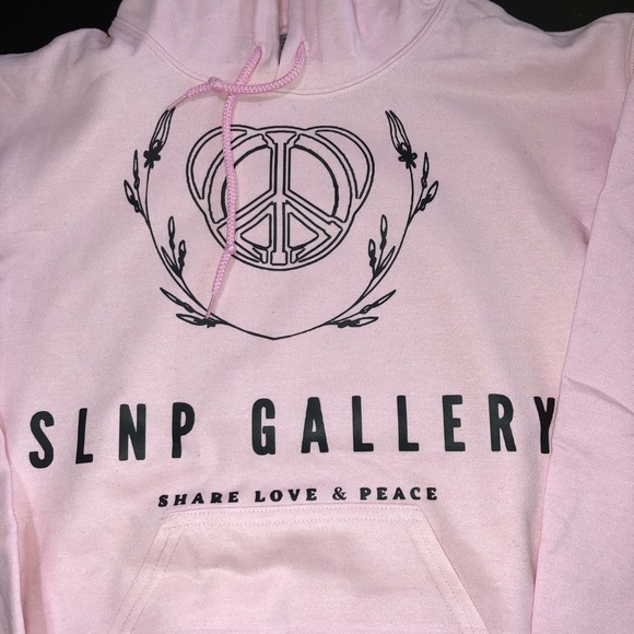 SLNP Gallery Share Love & Peace Lightweight Pink Hoodie - Picture 3 of 3